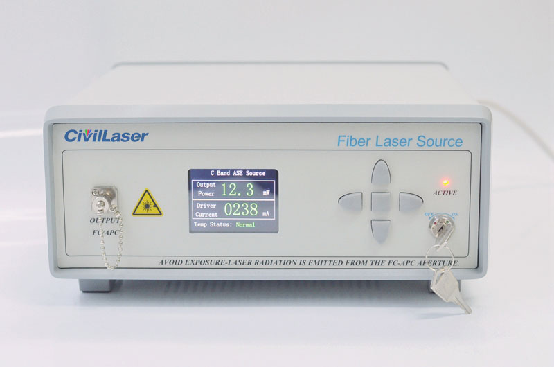 10mW C+L Band ASE Broadband Light Source Benchtop With Single-mode Optical Fiber ASE-CL-10-T-SM-B-S2